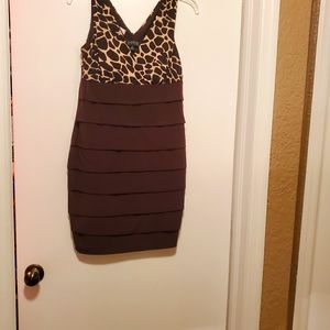 Short brown/tiger dress